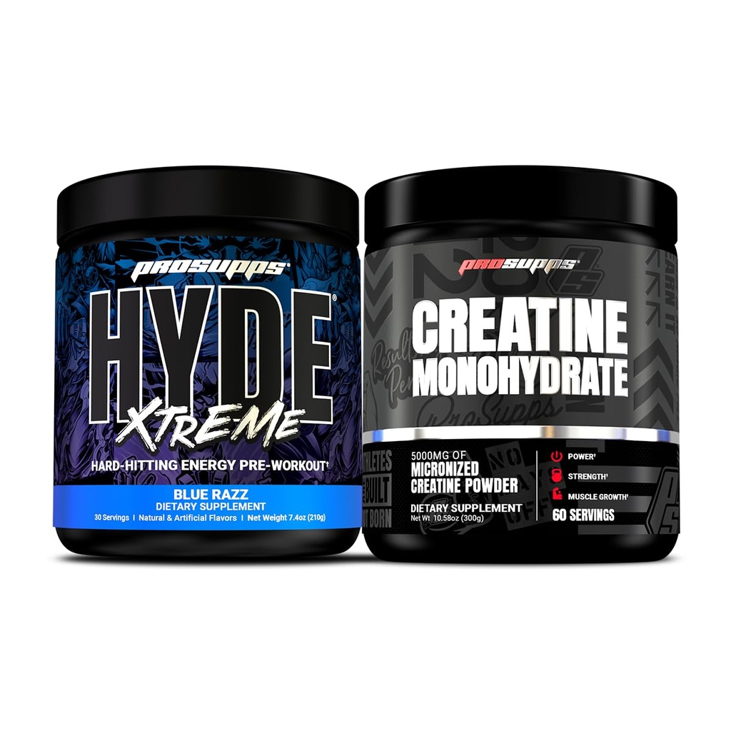 PROSUPPS Hyde Xtreme Hard-Hitting Energy Pred-workout, Blue Razz, in Creatine 300 paket
