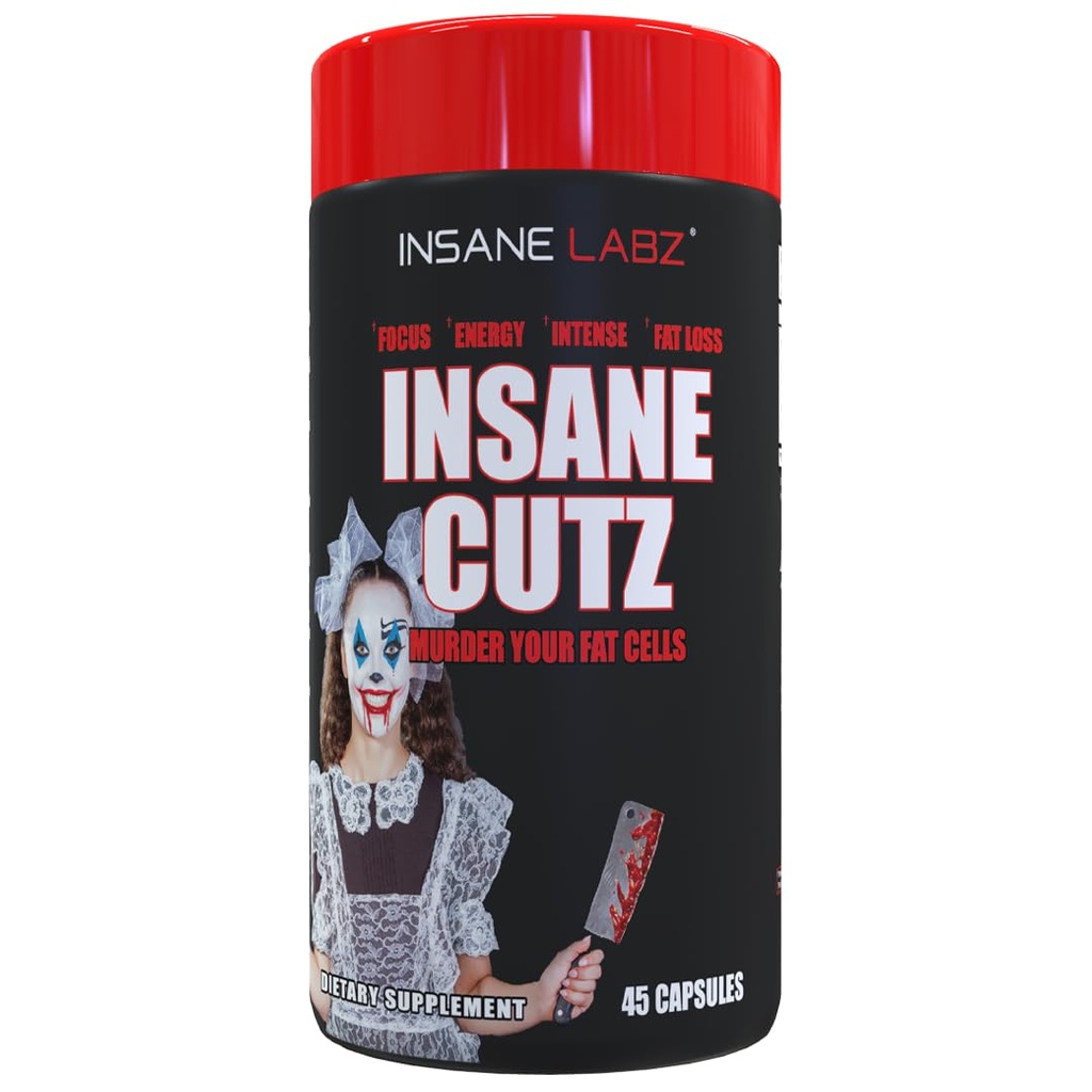 Insane Labz Insane Cutz Intense Fat Burner za moške in ženske, Termogene hujšanje dodatek z izvleček korenin regrat pod gorivom AMPiberry, Appetite Supressant - 45 Dnevni Srvgs (45 Kapsule)