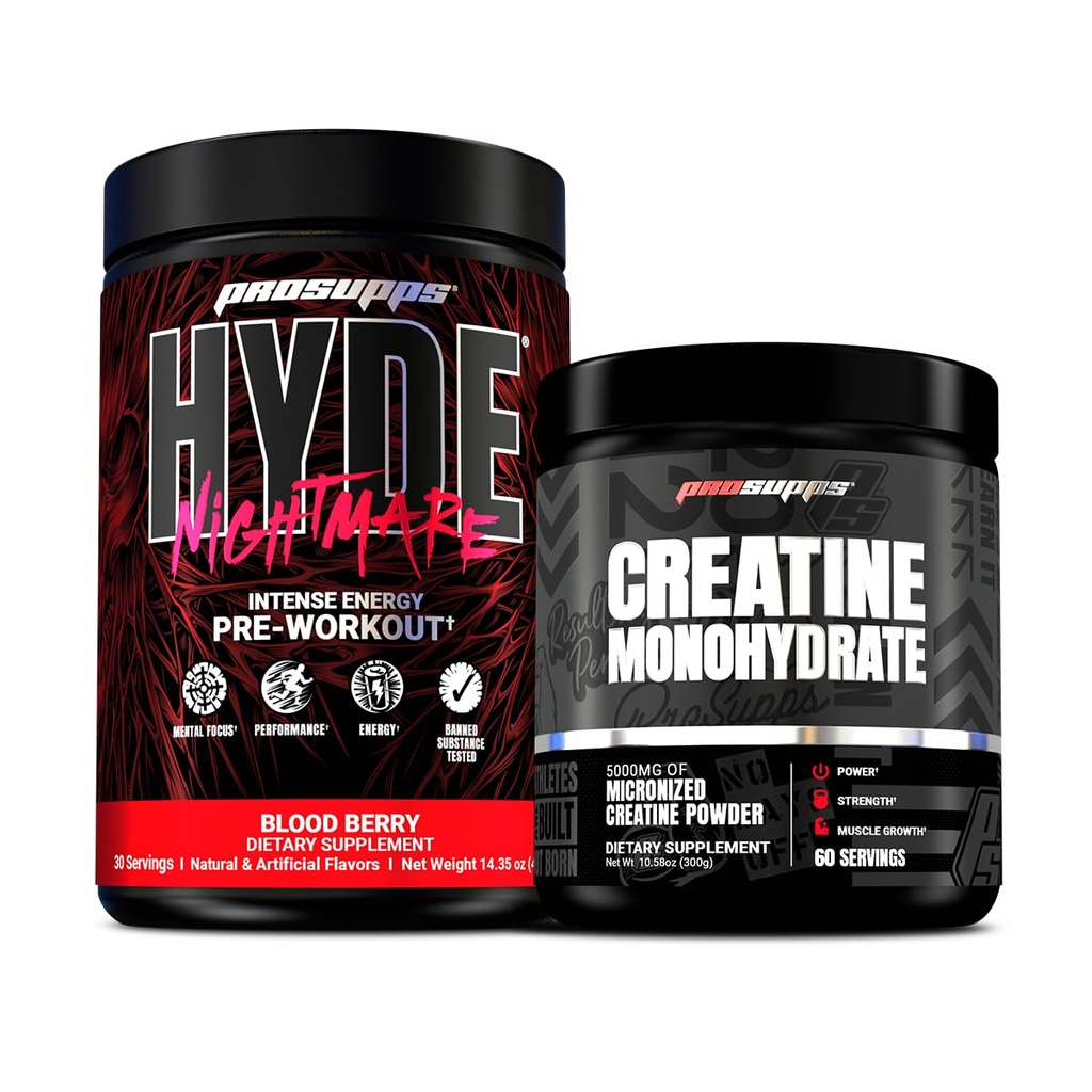 PROSUPPS Hyde Nightmorare intenzivna energija pred treningom, kri Berry in kreatin 300 paket