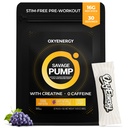 OxyEnergy Oxide Booster, Max Pump Non Stim Pre Workout Powder za moške, z Beta Alanine, L Citrulin, Kreatin za cirkulacijo, mišične črpalke, vzdržljivost, Grozdje, On-The-Go Packet- 30 Serving
