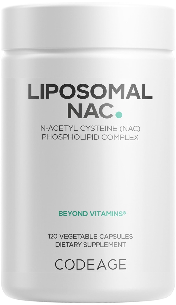 Koda Liposomski NAC dodatek - N-Acetil L-Cystein Amino Acid - 2 meseca dobava - Free-Form NAC - Fosfolipid Complex - Vegan, Ne-GMO, Gluten-free, Dairy-free - 120 kapsul