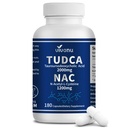 VivoNu TUDCA 2000mg + NAC 1200mg Dodatne kompleksne kapsule, Močna TUDCA Bilna sol + N Acetil Cistein, Antioksidant dopolnila za čiščenje jeter & Lung& Gallbladder, Prebava - 180 kapsul