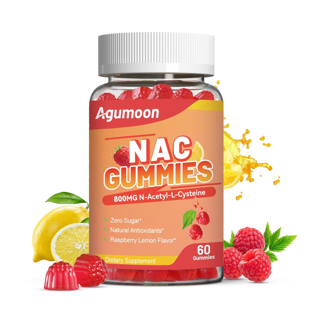 NAC Gumies 800mg za odrasle & 400mg za otroke, NAC dodatek N-Acetil Cistein, sladkor brez - 60 Vegan Gumies, Antioksidant dodatek, Imunska podpora