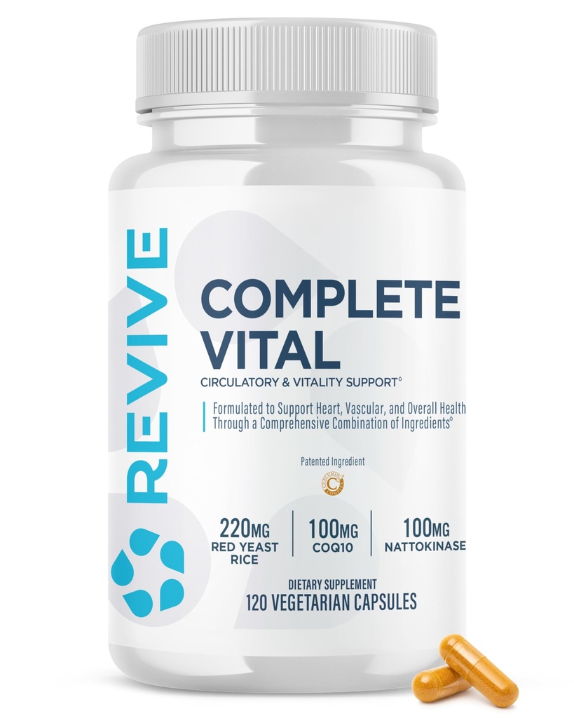Revive MD Complete Vital - NAC & CoQ10 Supplement Supports Health, & Antioxidant Activity - 120 Vegetarian Capsules