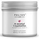 FOLIUS LABS Clean Label N-Acetil L-Cysteine (NAC) 600mg dodatek – pljuča in dihalna podpora – Imunsko zdravje – 120 Veg kapsule
