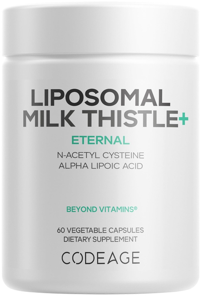 Koda Liposomsko mleko Thistle+ dodatek - Silymarin iz Silybum Marianum, NAC, Artichoke Leaf, Dandelion Root, Alpha Lipoic Acid, BioPerine, Liposomal Dostava - Ne-GMO - 60 Kapsule