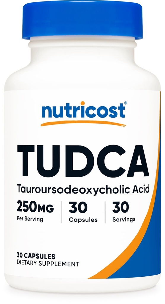 Nutricost Tudca 250 mg, 30 kapsul (tauroursodeoksiholna kislina) - brez glutena, brez glutena, brez GMO