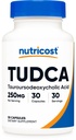 Nutricost Tudca 250 mg, 30 kapsul (tauroursodeoksiholna kislina) - brez glutena, brez glutena, brez GMO