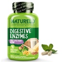 NATURELO Prebavne encime - Podpora za celoten spekter s široko mešanico 15 Encimi Plus Ginger - 90 Veganskih kapsul