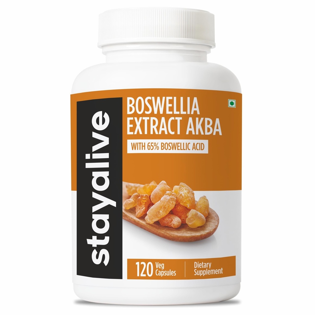 STAY ALIE Boswellia Serrata Extract kapsule 1000mg z AKBA in 65% boswellinske kisline, 12:1 ekstrakt Resin prašek, 120 Štetje za 2-mesečno oskrbo, Ne-GMO in Gluten-free Boswellia dodatek