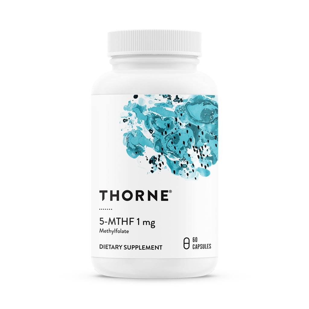 THORNE 5-MTHF 1 mg, Active Methylfolate Vitamin B9 Supplement, 60 Capsules