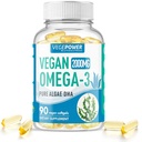 Vegan Omega-3 Algae DHA dopolnila - 2000mg Algae olje, na rastlinah osnovana prednatalni Algal DHA, 90 Carragenan Free Softgels - Sustainable Fish Oil Alternative podporo možganov, srca, oči, skupno zdravje