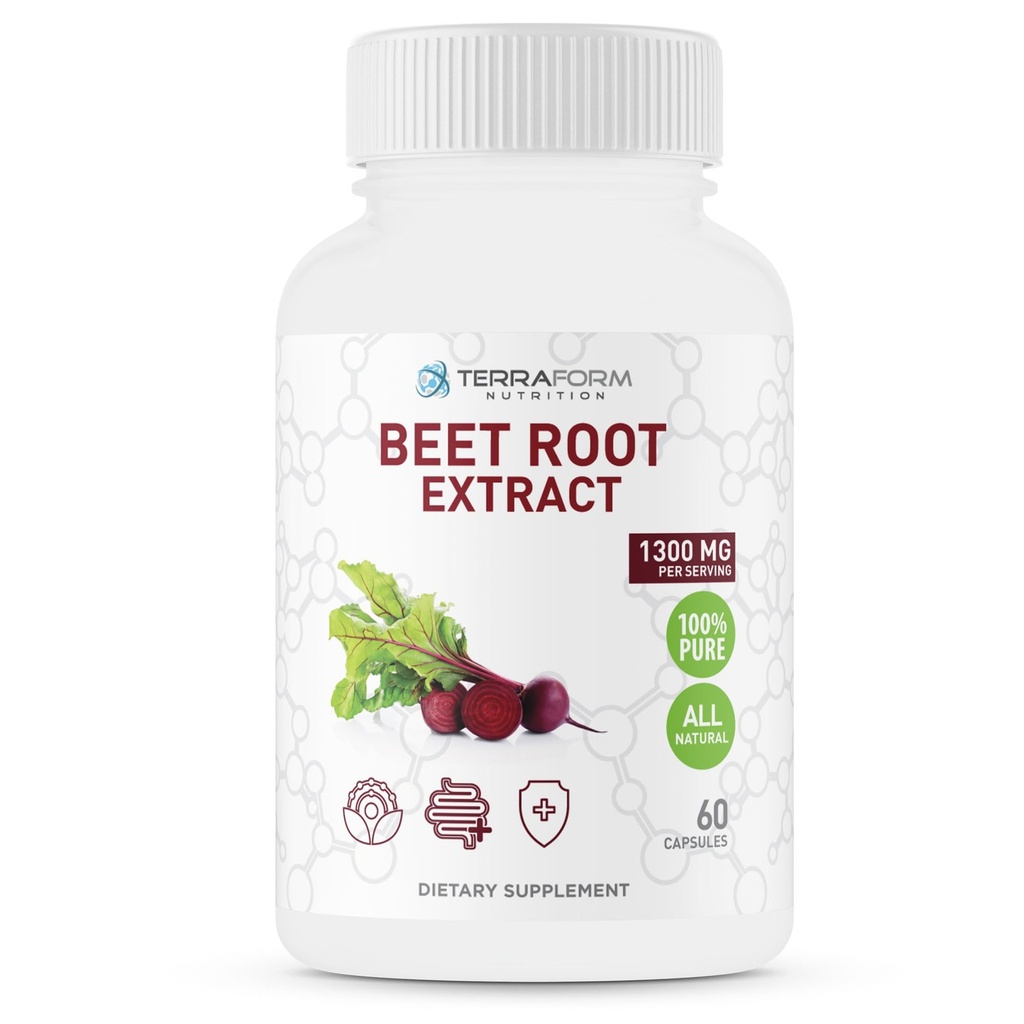 Izvleček rdeče pese 1300mg na postrežbo – dodatek pese v prahu - 60 kapsul - 1 mesec – Vegan prijazno - Made in ZDA