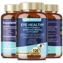 AREDS 2 Eye Vitamini in mineralna borovnica Extract Omega-3, Eye Vitamin za starejše Makularno zdravje in suhe oči, Eye Vitamini Lutein in Zeaksantin Podpora očesni sev in hidracija (120 kapsul)
