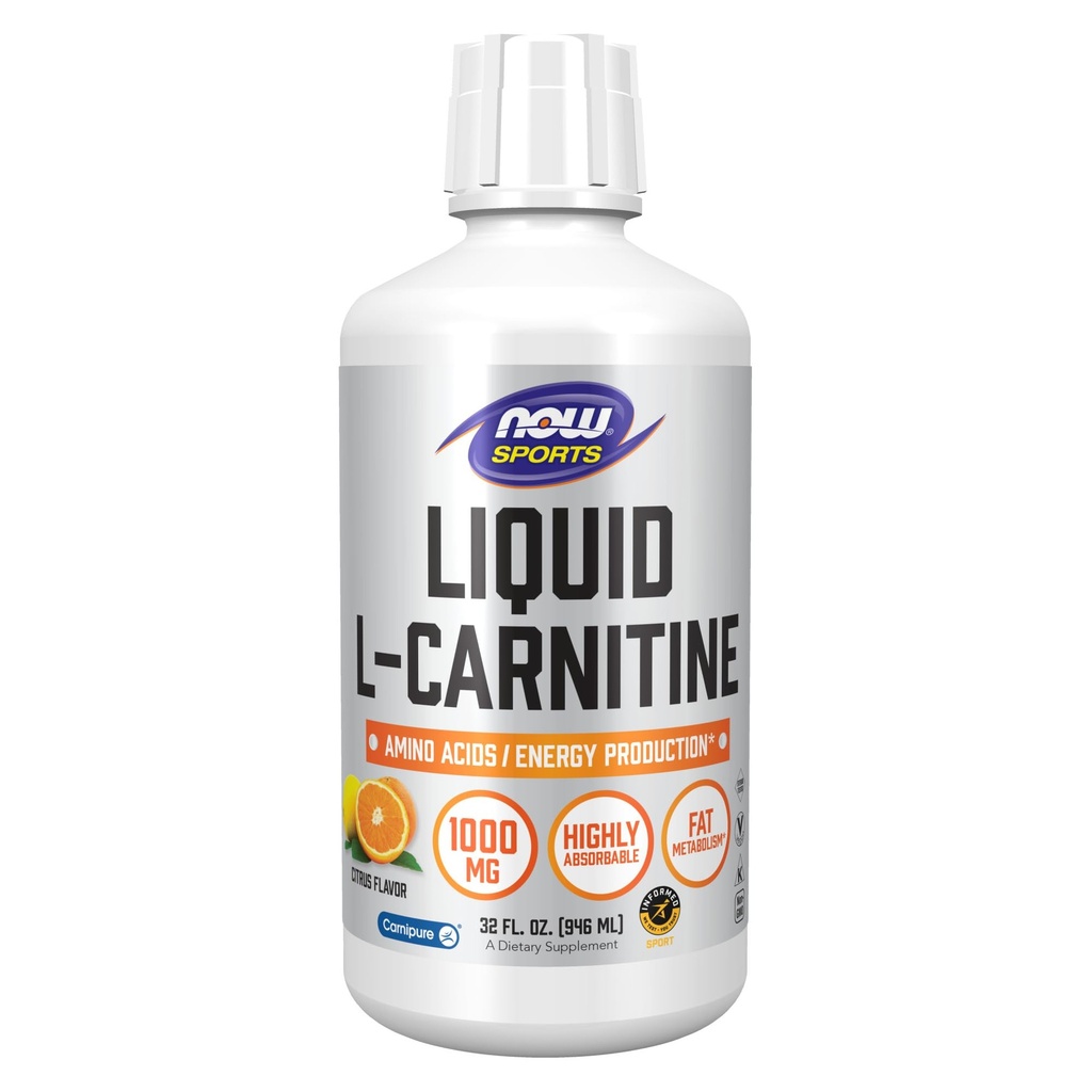 NOW Foods Sports, Tekoči L-karnitin, Citrus, 1000 mg, 32 fl oz (946 ml)