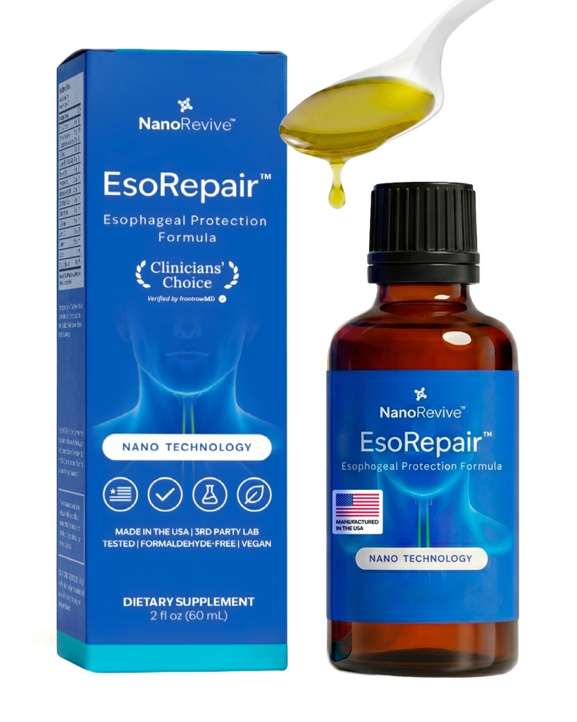 EsoRepair Nano Ezofageal & Stomach Health Supplements za moške in ženske - Prebavni Comfort - Slippery Elm Bark, cinkov L-karnozin & Aloe Vera Extract - Non-GMO & Dairy Free