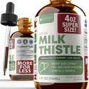 Rejuvica Zdravje Aktivno mleko Thistle 4oz XL Super velikost - Napredno mleko Thistle Semena Tekoči ekstrakt kapljice - maj Podpora Jetra - Veganski sladkor brez GSO Tinktura