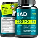 NAD Dodatek 300Mg Dodatna moč NMN Alternativni liposomski + zeleni čaj za ženske in moške w/ urolithin A, Resveratrol, CoQ10, Alfa lipoična kislina