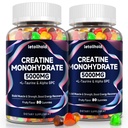 Kreatin Monohidrat Gumiji 5g za ženske in moške - Kreatin Gumiji za ženske Pre-workout Žvečilni z L-Taurine & Alpha GPC, Sugar-free Muscle Builder, Energy Boost, Vegan Non-GMO (160 Count)