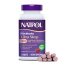 Natrol Ultra Sleep 3-in-1 100% mešanica brez zdravil za spanje z melatoninom, GABA & Botanicals, prehranska dopolnila, nenavadna oblika, 30 hitrih raztopitev tablet