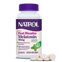 Natrol Melatonin 10mg hitre tablete za raztapljanje - aroma pepermint, 60 število, podpora za spanje, hitro raztapljanje melatonina za odrasle, 60-dnevna oskrba