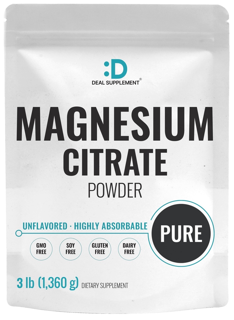 DEAL DOPOLNILO Magnezijev Citrat Powder 500mg, 3lbs – Nearomatizirana, enostavno Absorbirana – Prečiščeni sled mineral za mišice, srce, & Prebavna podpora – En dan, Ne-GMO, Filler brezplačno
