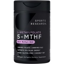 Sports Research® 5-MTHF Methyl Folate w/Methylated B12, 90 Count Plantgels
