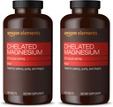 Elementi - kelirani magnezij, 240 tablet, 270 mg na odmerek, kot magnezijev glicinat Chelate, Vegan (pakiranje 2)