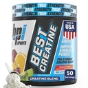 BPI Sports Best Creatine - Kreatin monohidrat v prahu za moške in ženske, himalajska sol - moč, pump, vzdržljivost, rast mišic, opredelitev mišic - No Bloat – Fruit Punch – 50 porcij – 10.58 oz