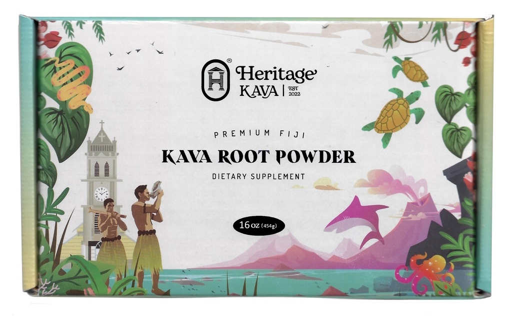 Premium Fidži Noble Kava korenski prašek 16 Oz/1LB