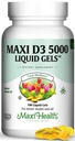 Maxi Health D3 5000 Tekoči geli - Naravni vitamin D3 - prehranska dopolnila - 180 kapsul - Košir
