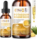 2 paket Kalijev Magnezij dodatek tekoči - visoka absorpcija miren magnezijev kompleks 500mg & kalij 99mg Plus kalcij, vitamin D3, cink za zlome nog in kosti in energijo in imunske podpore - 2 Fl oz