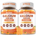 Kalcij 1200 mg z vitaminom D3 Gumiji - kalcij + kurkuma dodatek za ženske in moške z vitaminom K2 B12 - podpora kosti in mišic - sladkor brez - vegansko (120 Count)