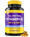 InnovixLabs Vitamin celotnega spektra K2-90 Mehkužci s 600 mcg trans oblike MK7 in MK4 - Podpira splošno zdravje in kosti moč - soja in gluten brez K2 Vitamin dodatek