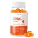 BionerLab Kalij Magnezij Gumiji z vitaminom D3 B6 C - visoka absorpcija Kalij 99mg Magnezijev Glicinat 250mg Žvečljivi dodatki za ženske Moški Otroci