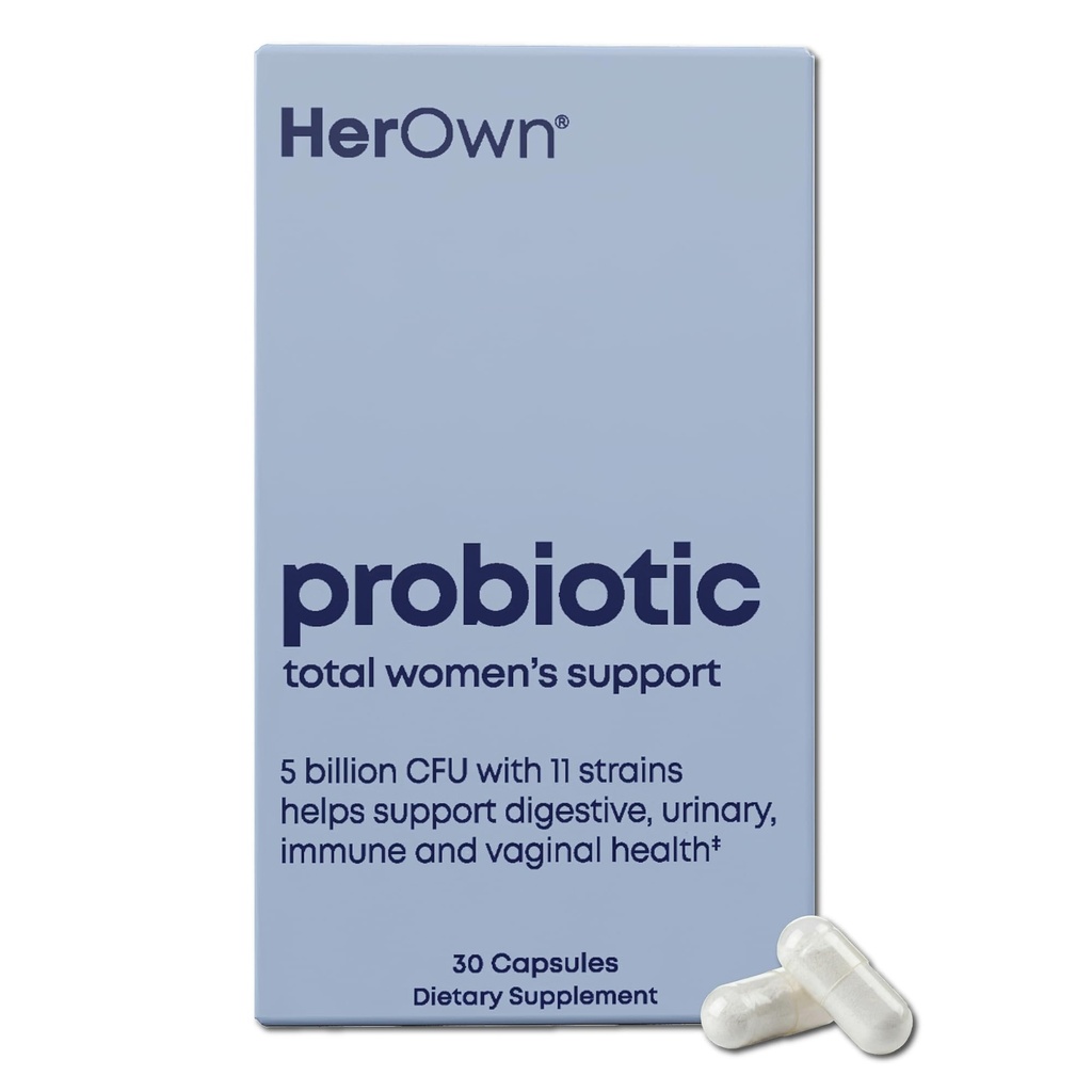 Probiotiki za ženske, 5 milijard CFU s prebiotiki, Podpira zdravo prebavo, 11 sevi, Gluten in Soy Free, Vegan, Non-GMO, 30 Kapsule, 30 Servings
