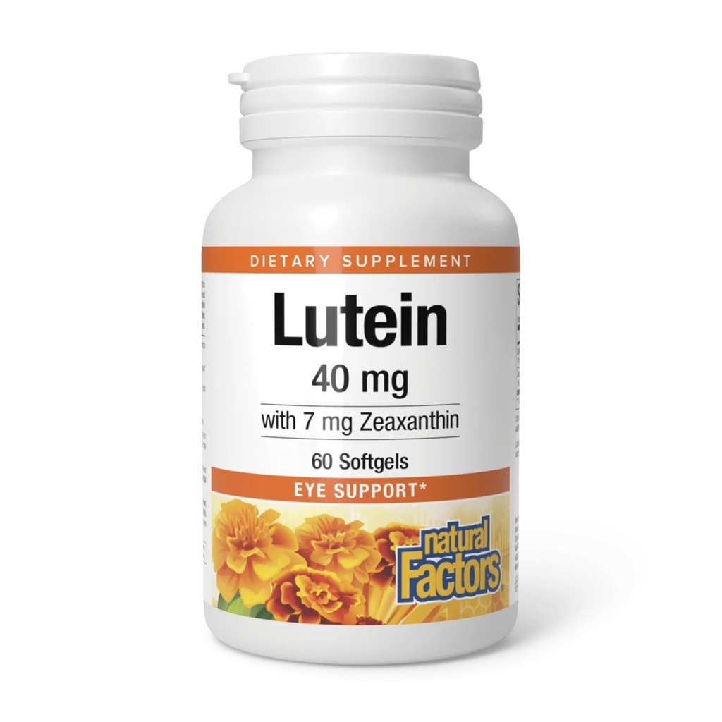 Naravni dejavniki, Lutein 40 mg, Antioksidant Podpora za zdrave oči in kožo z Zeaksantin, 60 Softgels