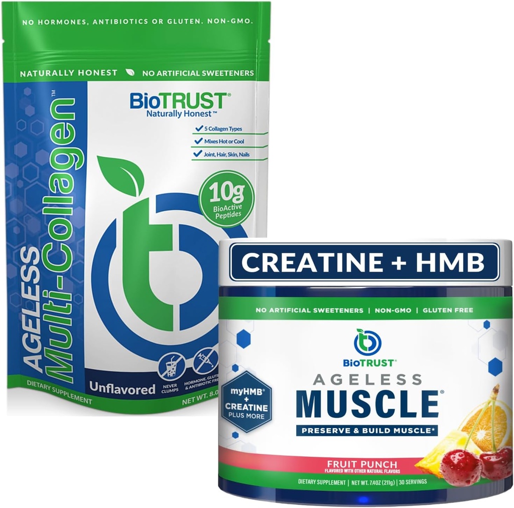 Biotrust brezmadežne mišice (Fruit Punch) in več kolagenski (nearomatiziran) paket