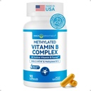 Notranja svetlost Vitamin B Complex - popolnoma metiliran aktivni B12, B6, Folat - za energijo, fokus, Mood & Nerve zdravje - Ne-GMO Vegan Gluten-free z B1, B2, B3, B5, B7-90 Kapsule za 3 mesece