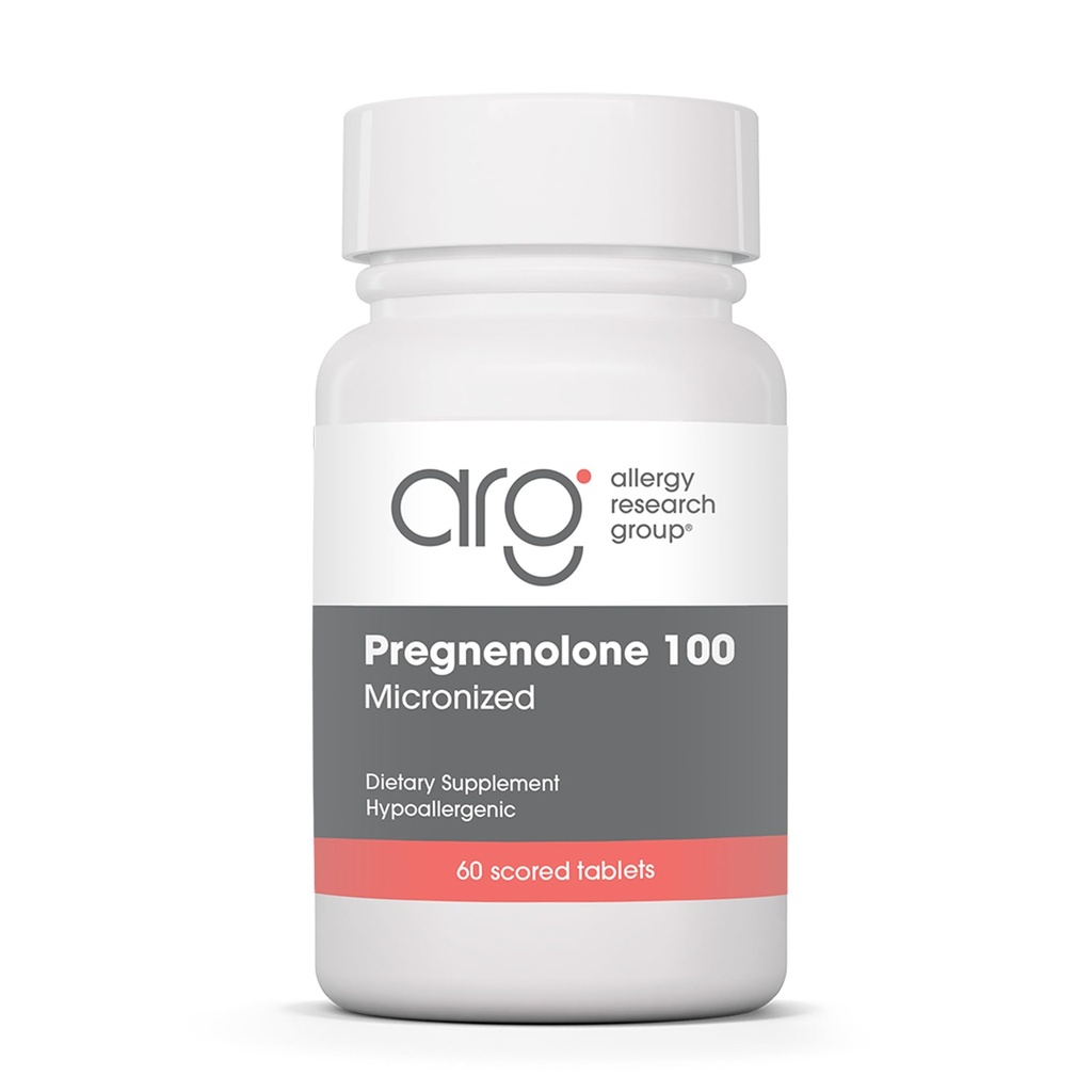 Alergija Raziskovalna skupina Pregnenolone 100mg - Progesteron dopolnila za ženske in moške, Hormone & Stress podpora z naravnim divjim Yam, Mikronize Pure Lipid Matrix, rastlinsko osnova - 60 tablet