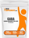 BulkSupplements.com GABA Powder - Gama Aminomaslena kislina, GABA dodatek, Aminokisline dodatek - Gluten Free, 750mg na serviranje, 500g (1,1 lbs) (Pack of 1)