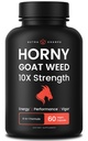 NutraChamps Horny Kozel, 1000mg Epimedium Energy Supplement, 10X Jakost Ikariin, Ginseng, Tribulus & Maca tablete za ženske in moške, Izboljšana absorpcija s črnim poprom, 60 Veganske kapsule