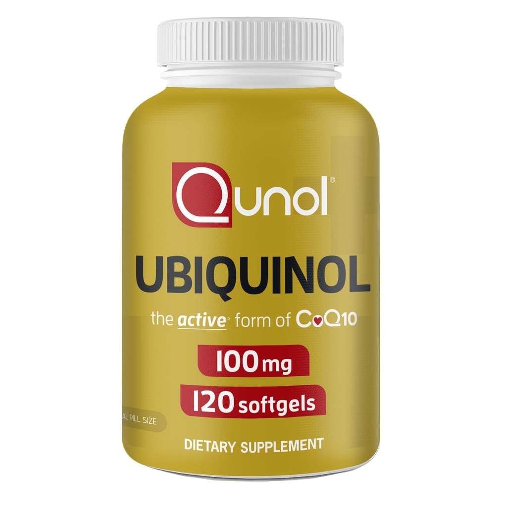 Qunol 100mg Ubikinol, močan antioksidant za srce in žilno zdravje, bistvenega pomena za proizvodnjo energije, naravna dopolnilna aktivna oblika Coq10, 120 Število