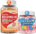 Brez sladkorja Vitamin C + D3 + Cink Gumiji za odrasle 50+ & Kalcij + D3 & magnezij Polni gumiji za otroke 4+