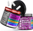 Bunded za rast las Biotin - Vitamini in keratin Kapsule + Gumiji za lase s kolagenom in Astragalusom - Kožni nohti za lase Vitamini za ženske in moške 