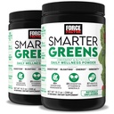 Sila Factor Smarter Greens Daily Wellness Powder 2-Pack za podporo energije, Immuniteta in prebava, Superfood Greens Powder z vitamini, Minerali in probiotiki, Unflavored, 60 Serving
