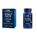 Life Extension Omega-3 Ribje olje Gummy ugrizi in N-acetil-L-Cystein Imune & Respiratorna podpora