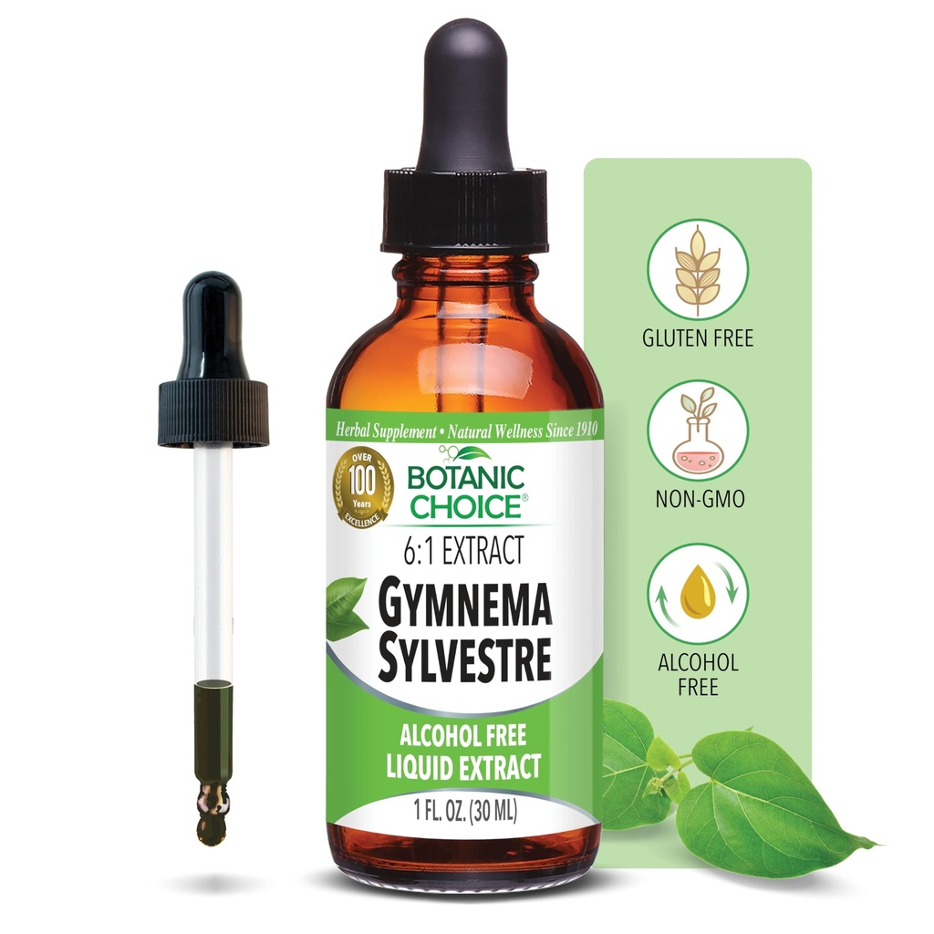 Gymnema Sylvestre-Liquid ekstrakt, brez alkohola, brez glutena, ne-GMO, kapalko, steklenica- 1 oz