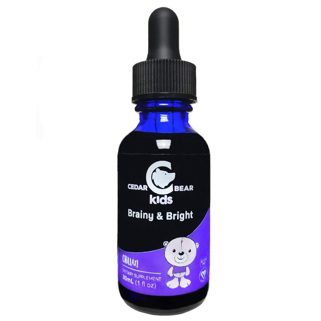 Cedar Bear Brainy & Bright za otroke - podpira mirno in duševno fokus 1 FL Oz
