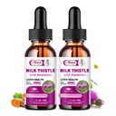 Health Support Liquid 2 Pack,600mg mleko Thistle 80% Silymarin Extract & 250mg izvleček korenin, čiščenje jeter Detox in popravila maščobnih jeter Formula, Vegan, Ne-GMO in vse-naravni